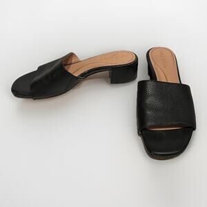 Cole Haan Calli Single Band Block Heel Sandal Black Slide W31483-BLK Size 6.5